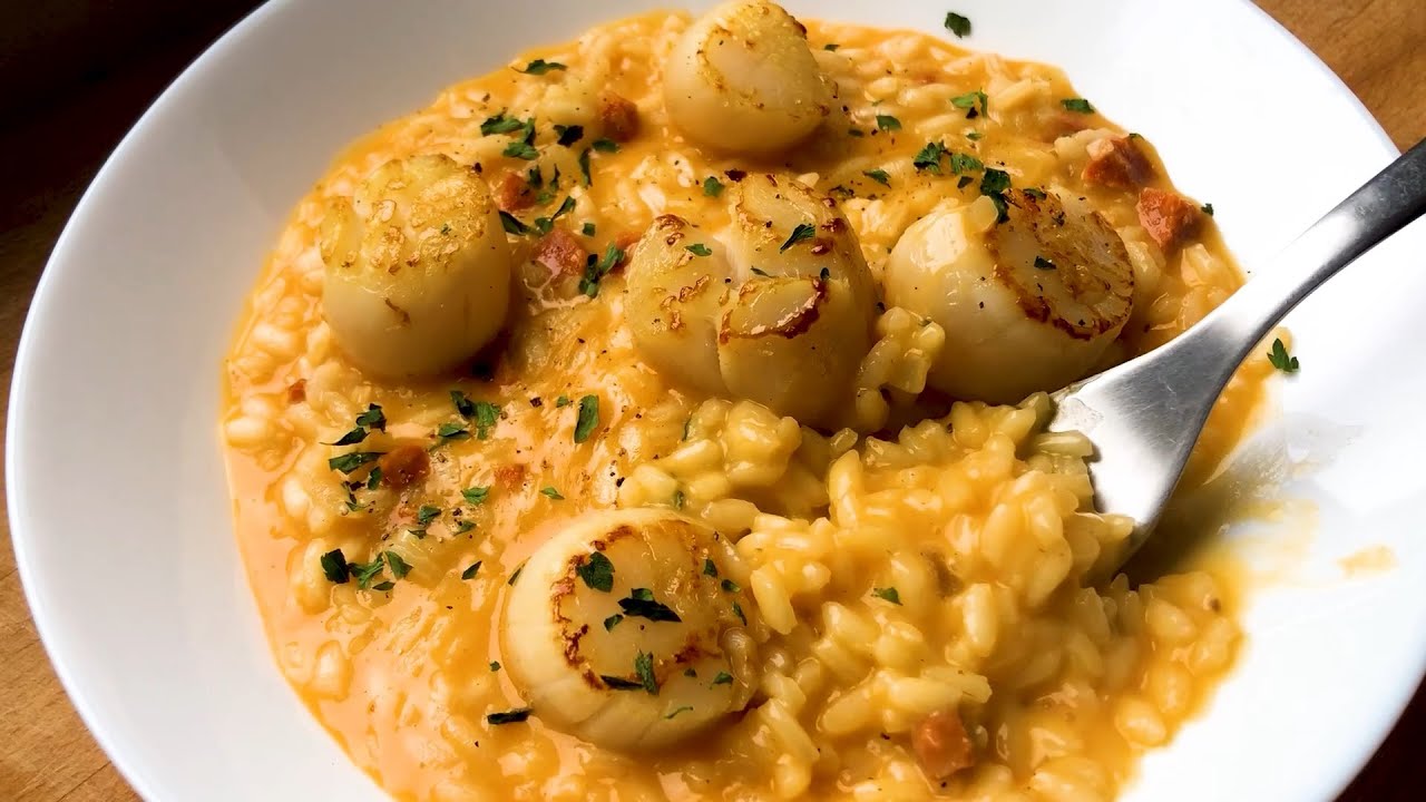 Risotto : 7 astuces pour un risotto crémeux et savoureux ! Recette au chorizo et aux Saint-Jacques