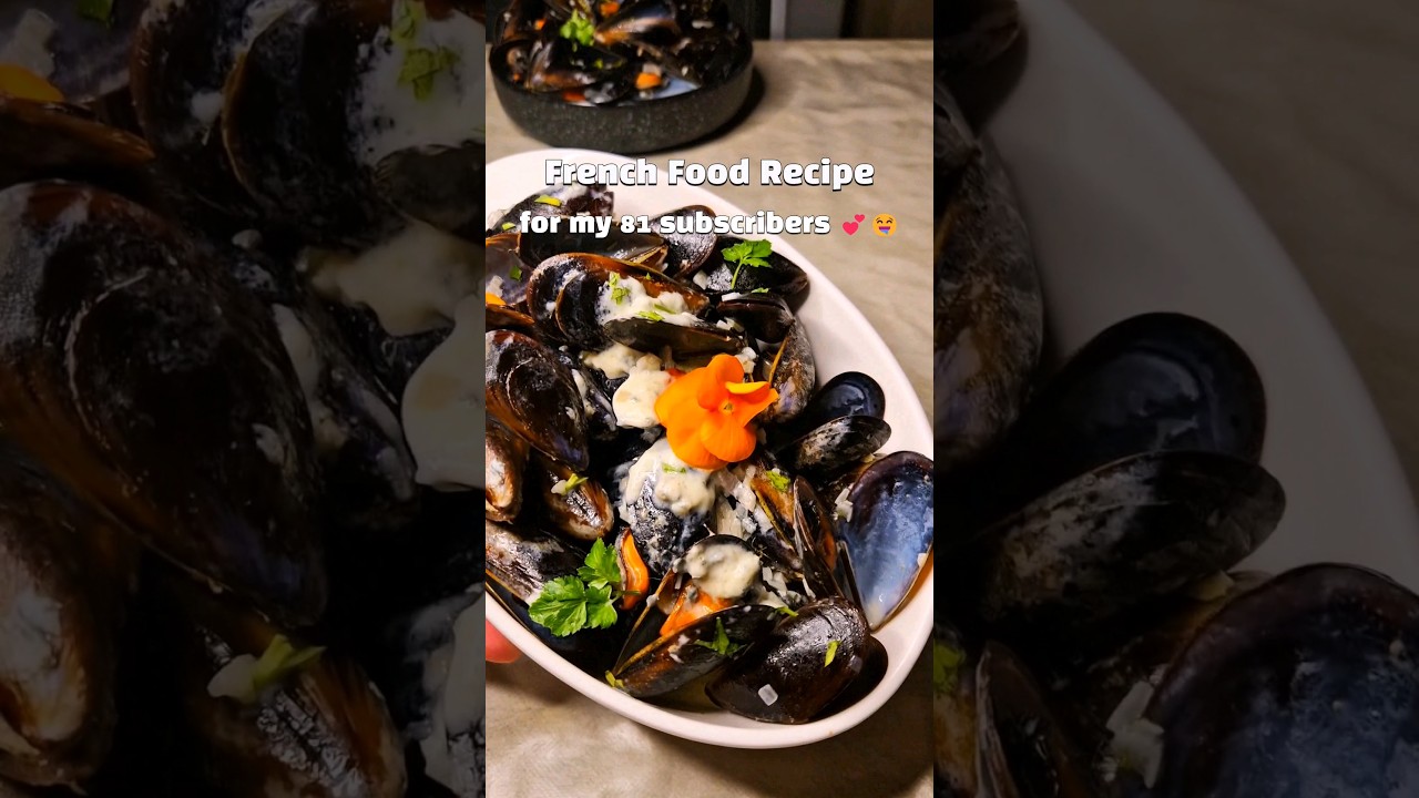 French food recipe for my 81 subscribers 😋 🤤 - Moules au Roquefort #recipe #food #frenchfood