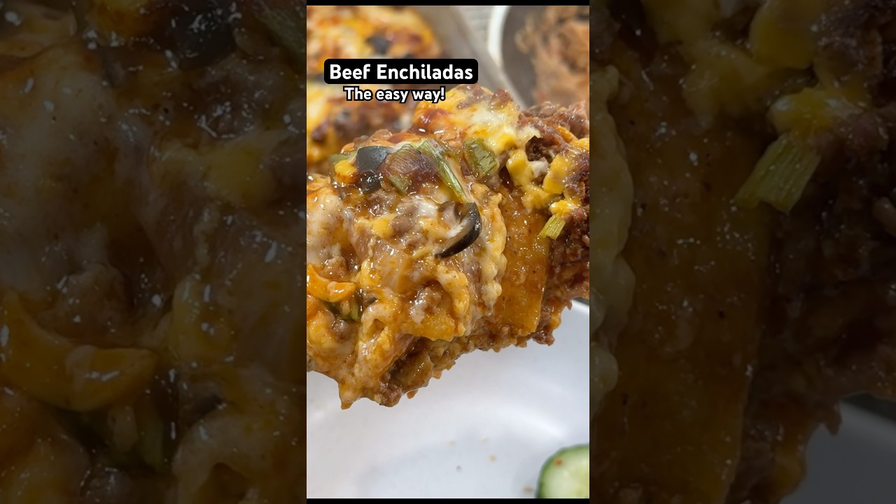 Beef Enchiladas ❤️ Quick, easy and delicious!  Full video link is in the video 😉 #easymeals