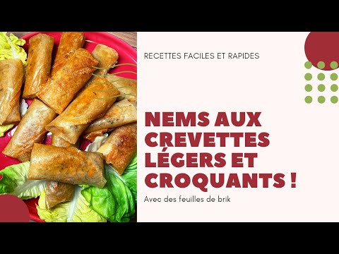 Recette des Nems aux crevettes avec des feuilles de brik ! Légers et croquants 😋🦐🦐