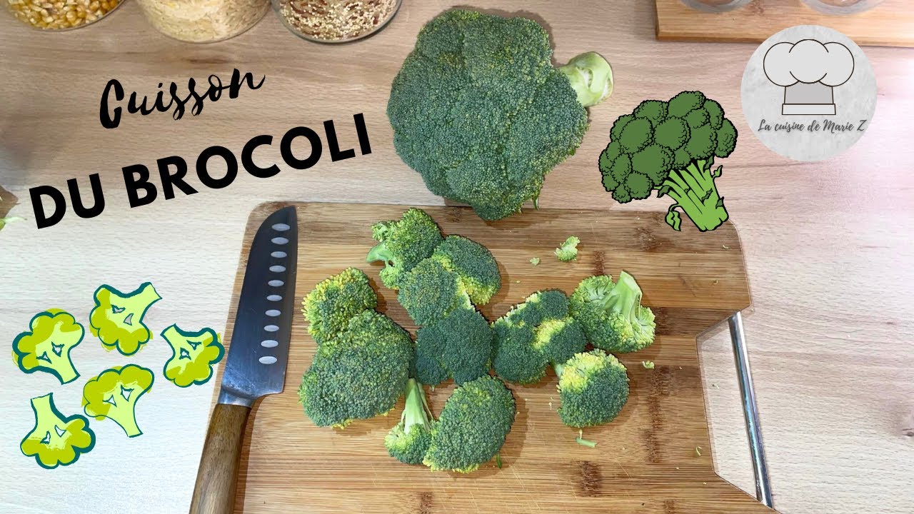 Préparation : découpe et cuisson à l’eau du brocoli.🥦 facile