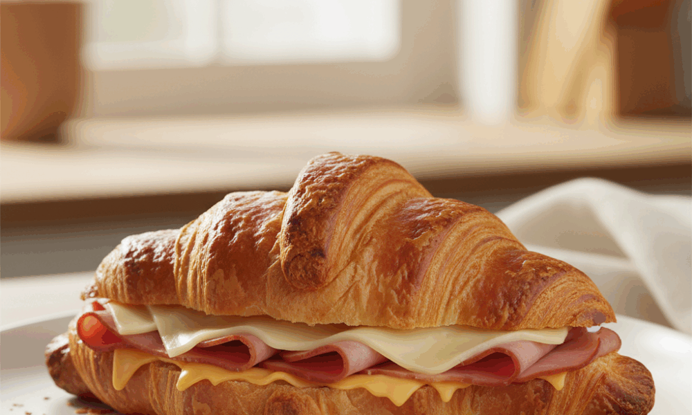 découvrez notre croissant au jambon, un feuilleté parfait alliant croustillant et fondant pour un repas gourmand et savoureux à chaque bouchée.