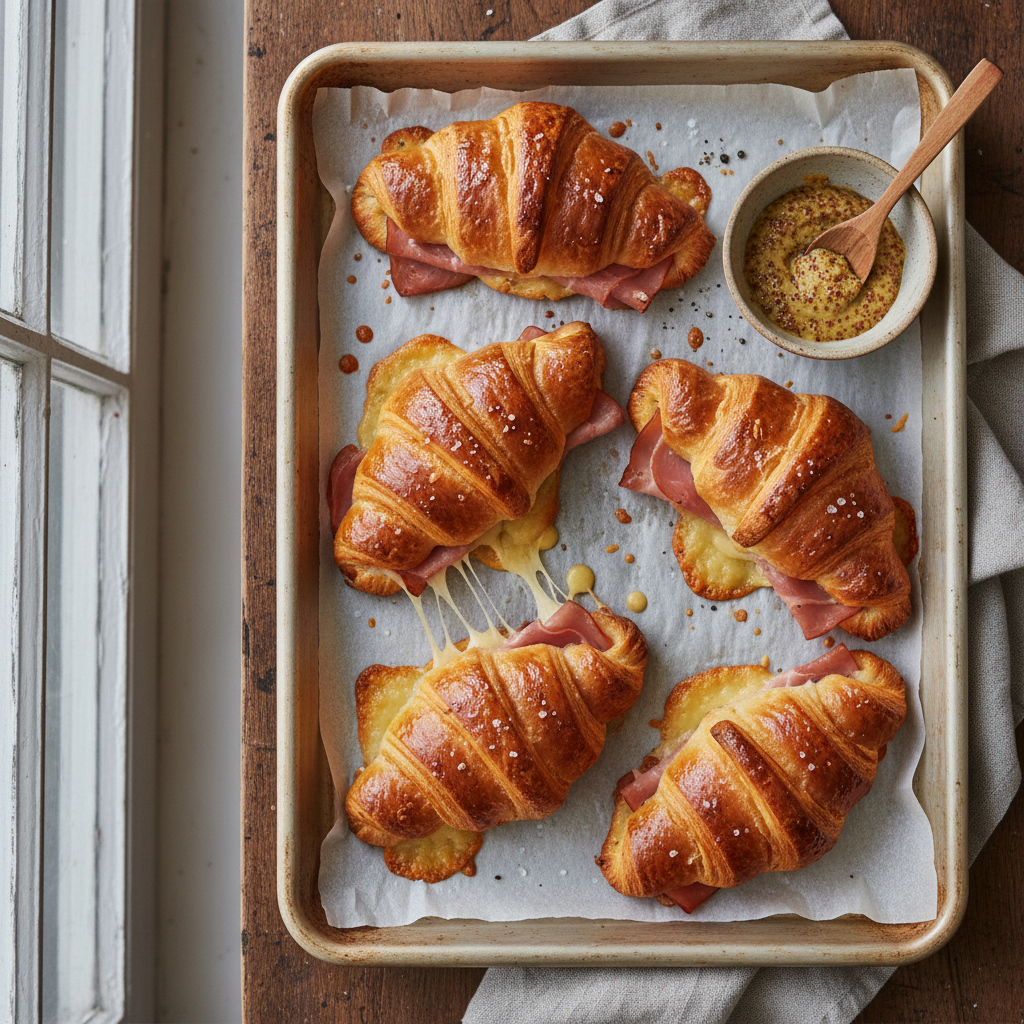 découvrez le croissant au jambon, un feuilleté parfait alliant croustillant et fondant, idéal pour un repas gourmand et savoureux à tout moment de la journée.