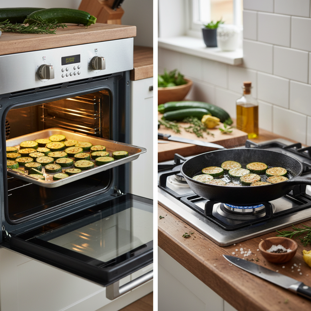 découvrez comment cuire des courgettes parfaitement en choisissant entre le four ou la poêle. astuces et conseils pour réussir toutes vos recettes à base de courgettes.