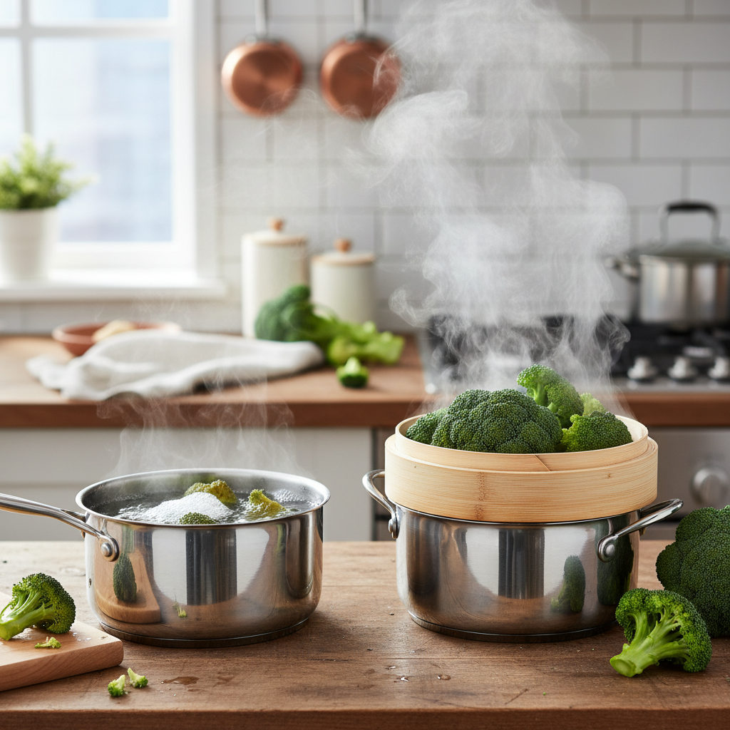 découvrez comment cuisiner les brocolis à l'eau ou à la vapeur pour préserver leur couleur verte éclatante et tous leurs bienfaits nutritionnels.