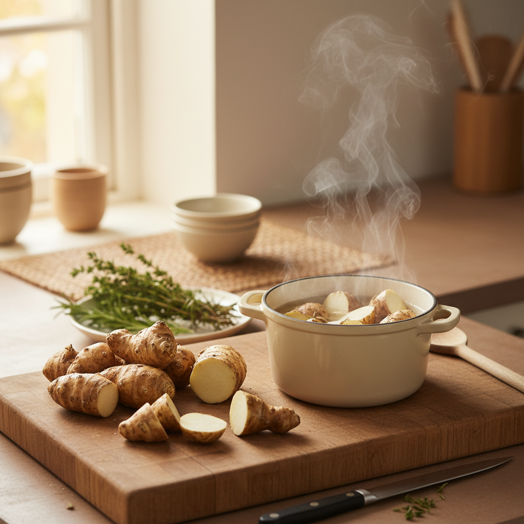 découvrez nos astuces pour réussir la cuisson du topinambour : une préparation douce et parfumée qui sublimera ce légume d'hiver.