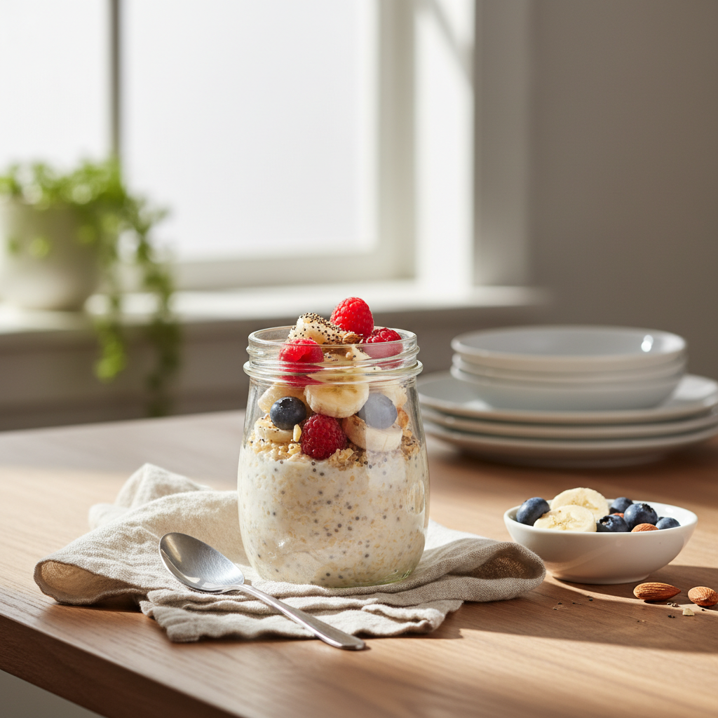 découvrez notre recette facile d'overnight oats pour un petit-déjeuner sain, rapide et nutritif. préparez vos flocons d'avoine la veille et gagnez du temps le matin !