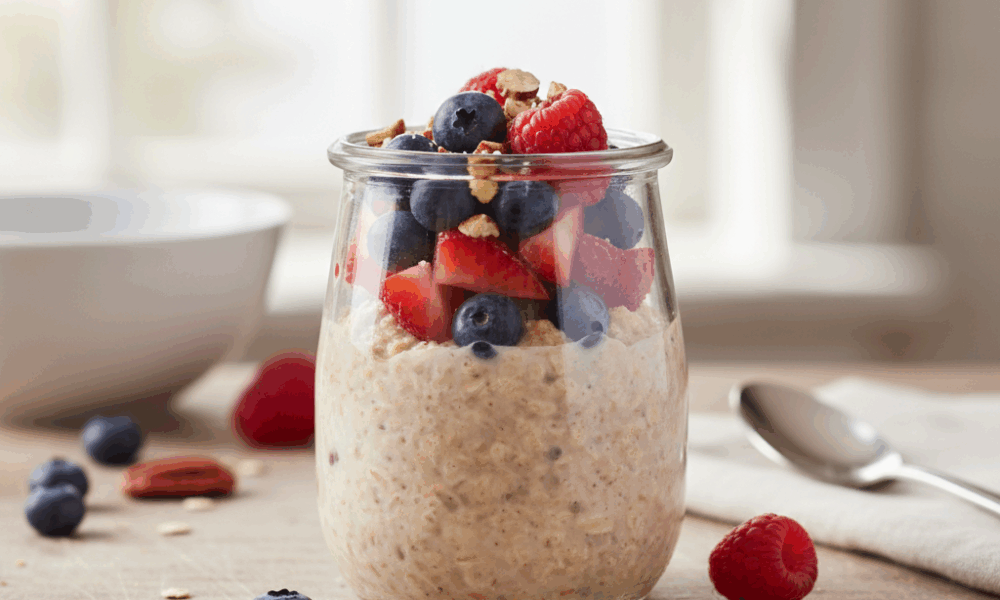 découvrez notre recette facile d'overnight oats pour un petit-déjeuner sain, rapide et délicieux à préparer la veille.