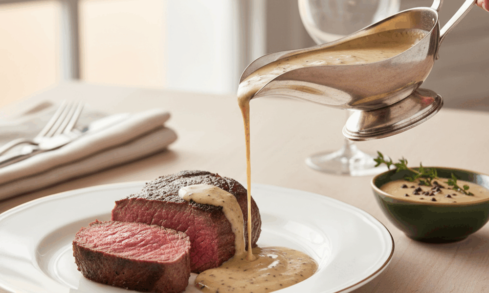 découvrez la recette classique de la sauce au poivre pour sublimer parfaitement une pièce de bœuf. simple, rapide et délicieuse, cette sauce ajoutera une touche gourmande à vos plats.