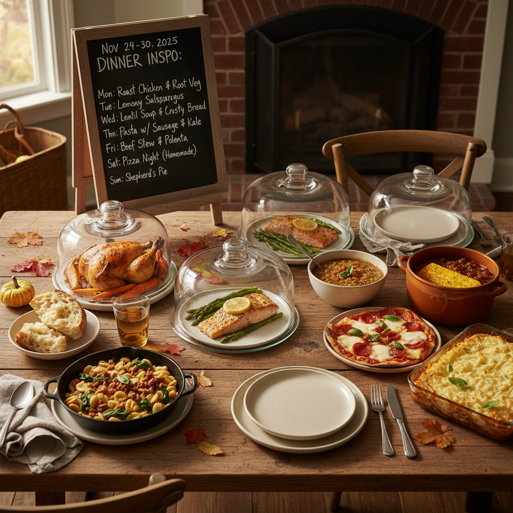 découvrez des idées gourmandes et faciles pour vos dîners de la semaine 48, du 24 au 30 novembre 2025. recettes savoureuses et rapides pour régaler toute la famille.