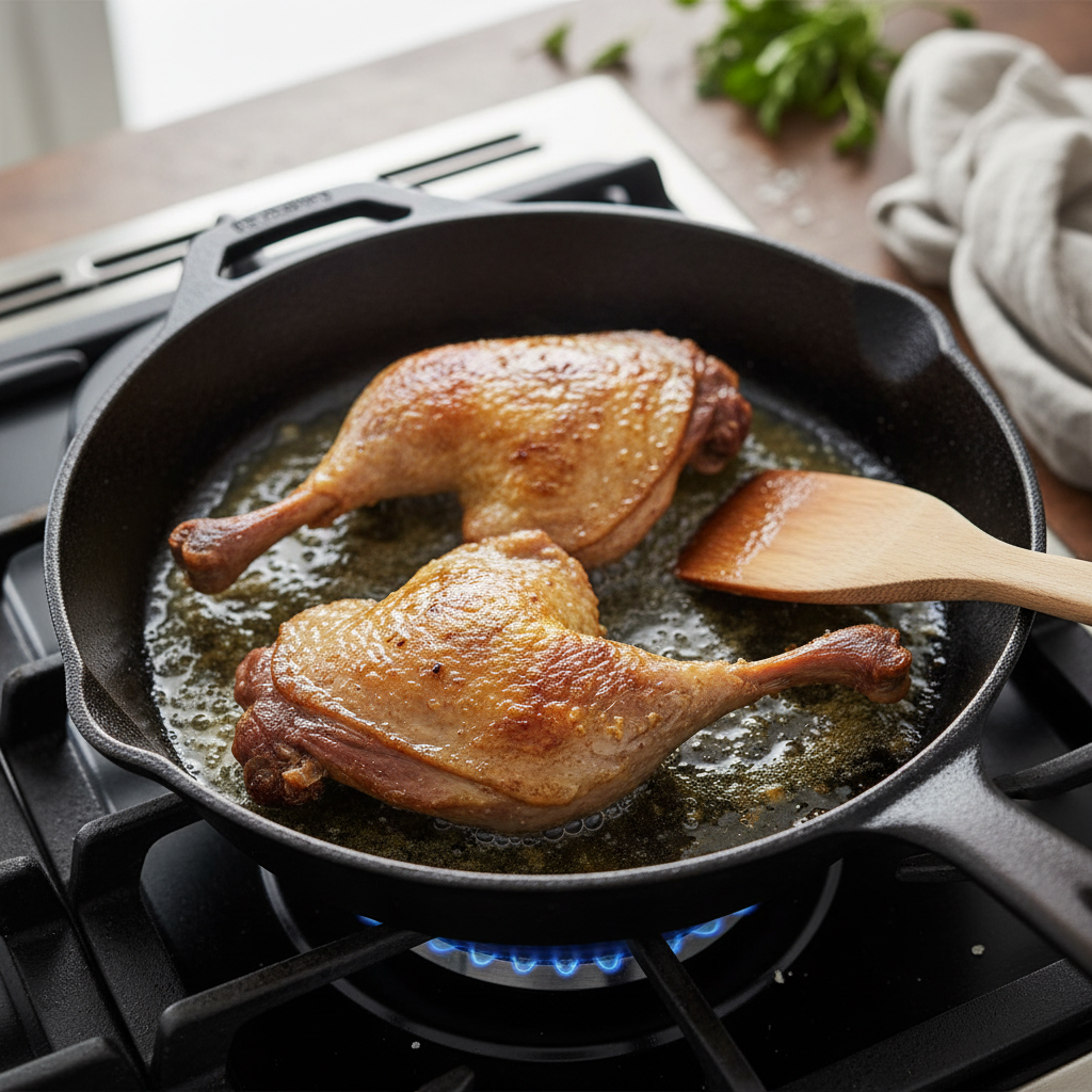 découvrez comment réussir la cuisson lente des cuisses de canard pour obtenir une chair tendre et moelleuse, grâce à nos conseils simples et efficaces.