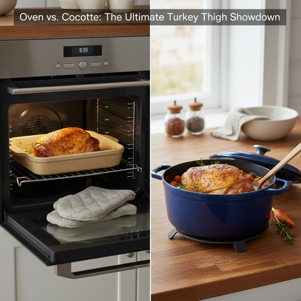 découvrez comment choisir entre la cuisson au four ou en cocotte pour vos cuisses de dinde et maîtrisez parfaitement les temps de cuisson pour un résultat savoureux et tendre.