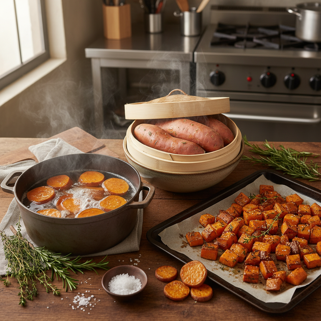 découvrez les temps de cuisson idéaux de la patate douce selon la méthode choisie : eau, vapeur ou four, et apprenez à sélectionner la technique la plus adaptée pour un résultat délicieux.