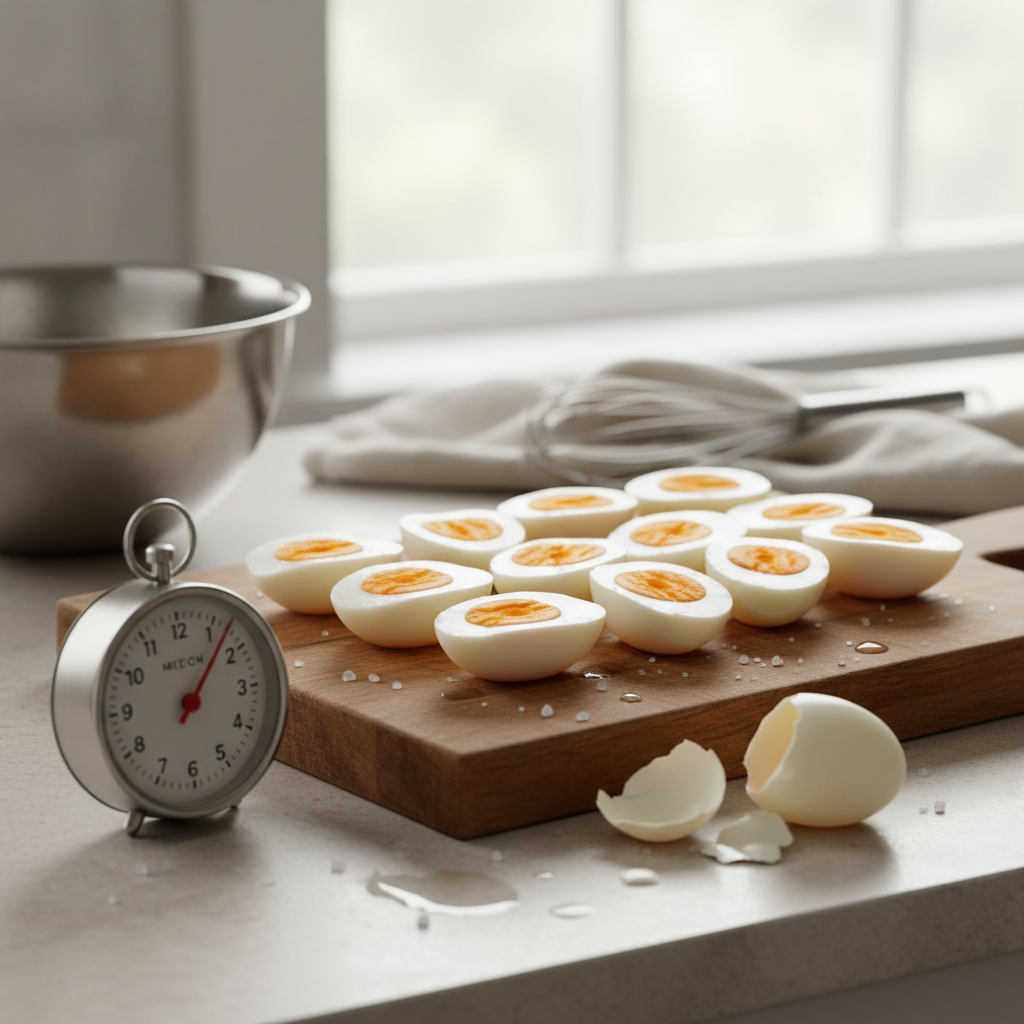 découvrez nos astuces simples pour réussir à coup sûr vos œufs durs avec un jaune parfaitement cuit à chaque fois. maîtrisez le temps de cuisson idéal pour un résultat parfait.