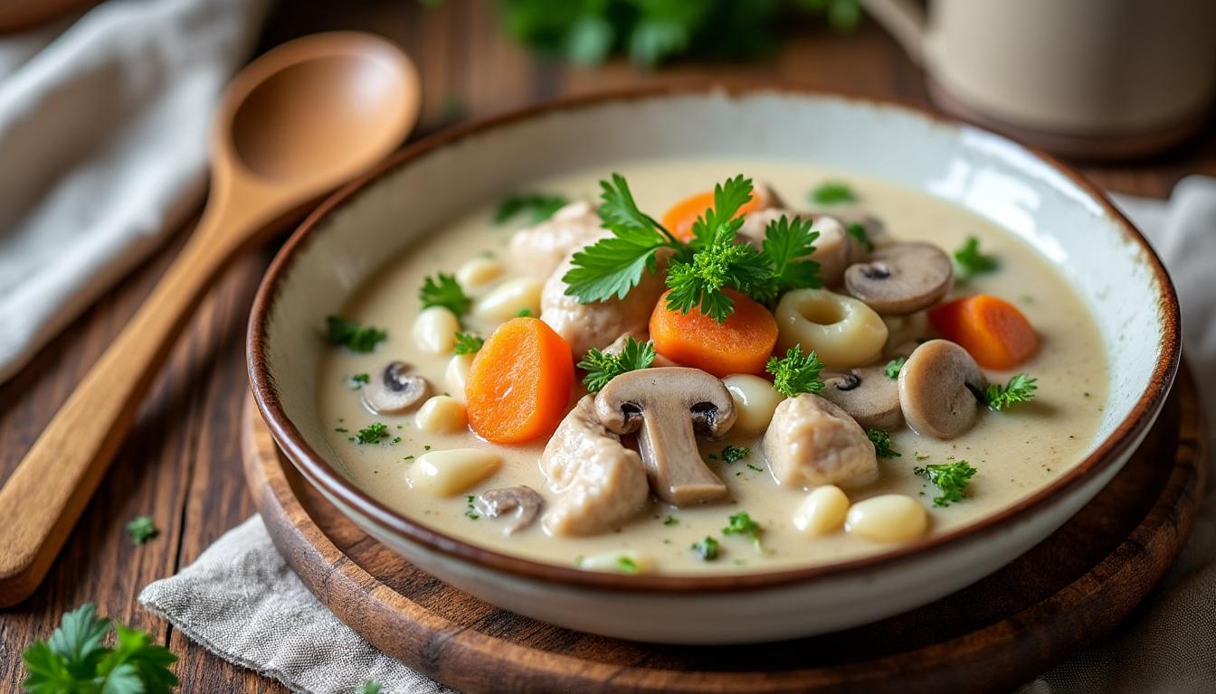 découvrez notre recette simple et réconfortante de blanquette de dinde, parfaite pour un repas chaleureux et savoureux à partager en famille.