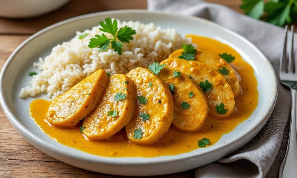 découvrez notre recette rapide et savoureuse d'émincé de poulet au curry, idéale pour un repas délicieux en toute simplicité.