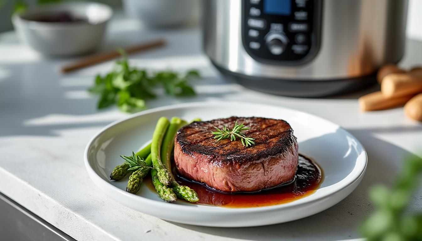 découvrez notre recette rapide de filet mignon au cookeo pour une viande tendre et fondante à souhait. un plat savoureux prêt en un rien de temps !