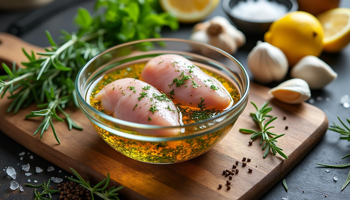 découvrez nos astuces simples pour préparer une marinade parfaite qui rendra vos cuisses de poulet tendres et savoureuses à chaque cuisson.