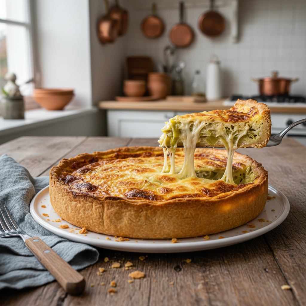 découvrez notre recette simple et fondante de quiche aux poireaux, un classique de la cuisine française à savourer en toute simplicité.