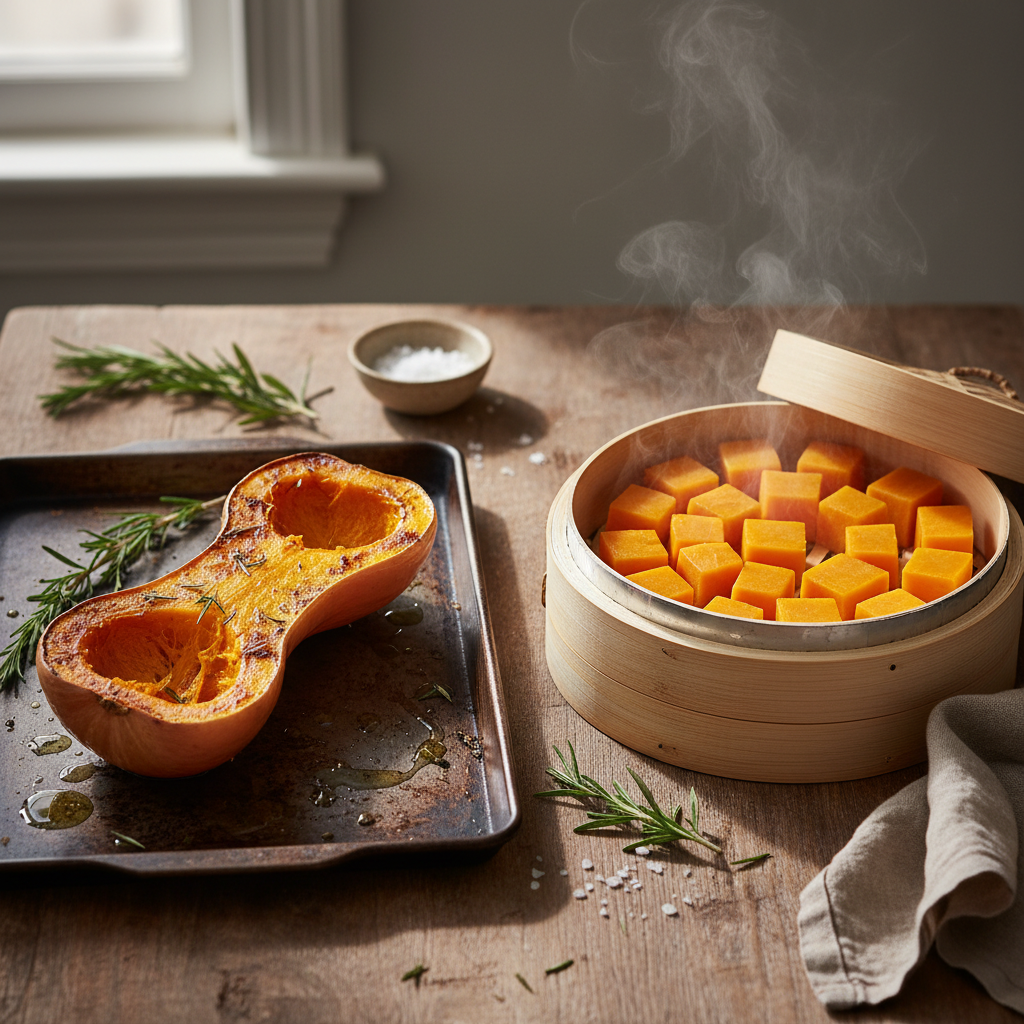 découvrez quel mode de cuisson choisir pour la butternut : four ou vapeur. comparez temps de cuisson, saveurs et bienfaits pour préparer votre courge parfaitement.