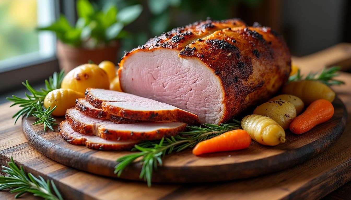 découvrez notre recette facile pour un rôti de porc tendre et doré, parfaitement cuit au four. astuces simples pour réussir un plat savoureux et fondant à chaque fois.