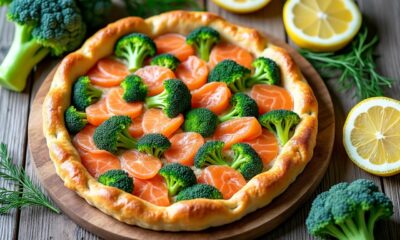 découvrez notre recette savoureuse de tarte au saumon et brocolis, un plat équilibré et complet parfait pour un repas healthy et gourmand.