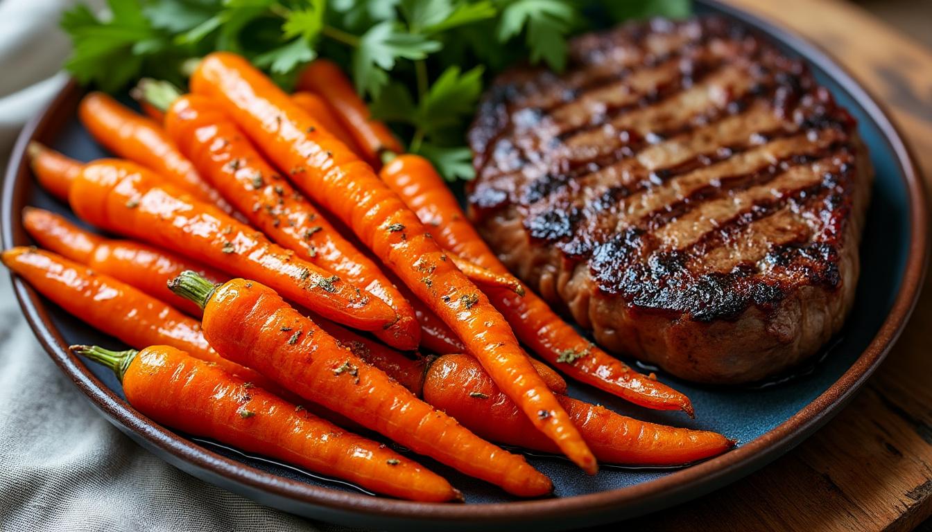 découvrez comment les carottes glacées, mélange parfait de douceur sucrée et de notes salées, peuvent sublimer vos plats de viande pour un accompagnement savoureux et raffiné.