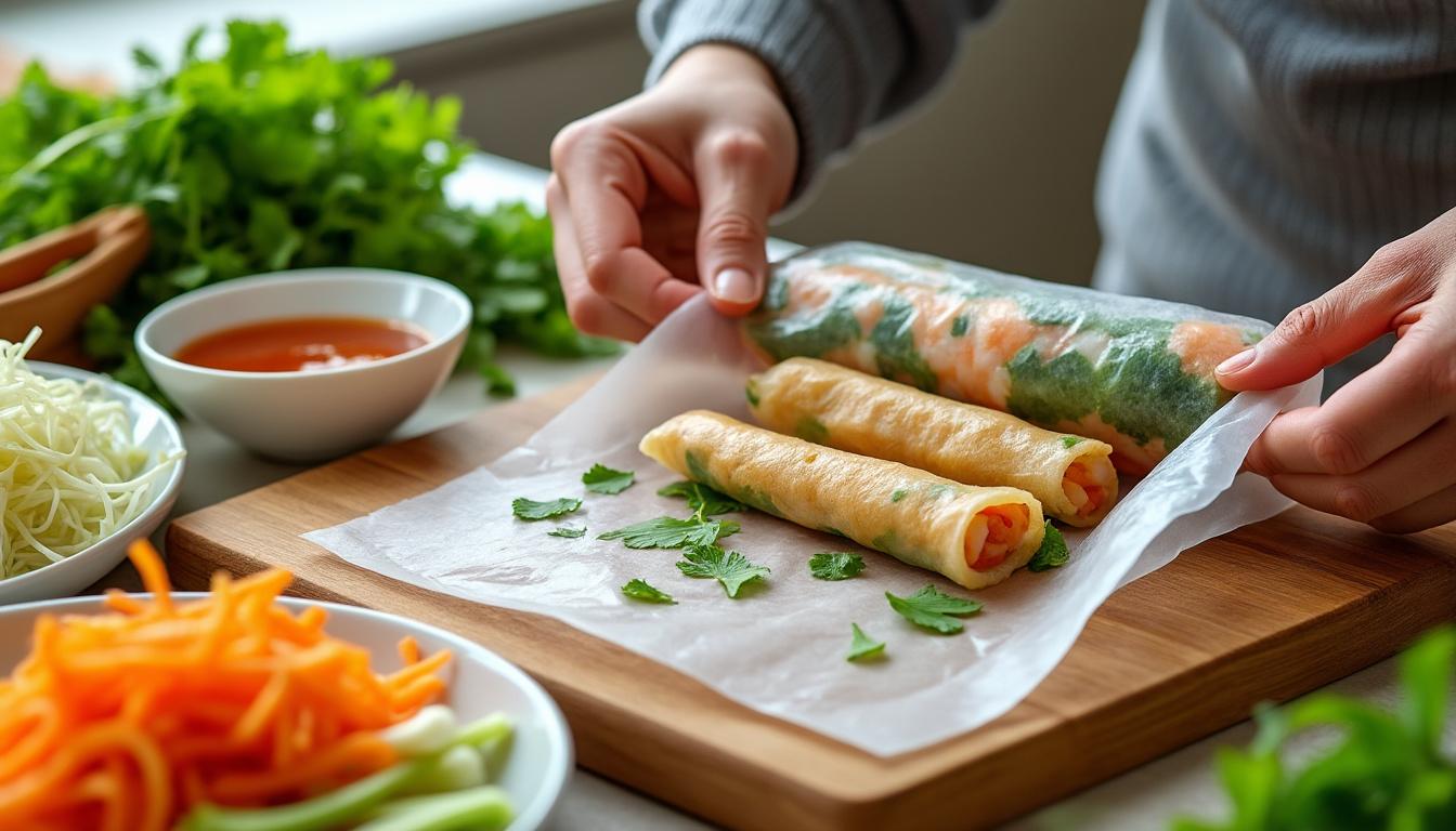apprenez à préparer des nems aux crevettes croustillants faits maison avec notre recette vietnamienne facile et savoureuse. parfaits pour un apéritif ou un repas léger.