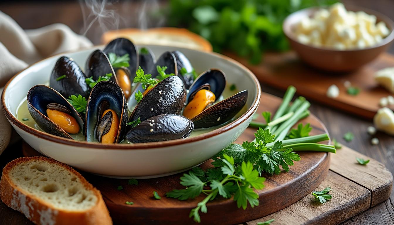 découvrez la recette de moules au roquefort, une alliance savoureuse qui marie la douceur des moules à la richesse du roquefort pour un plat original et convivial.