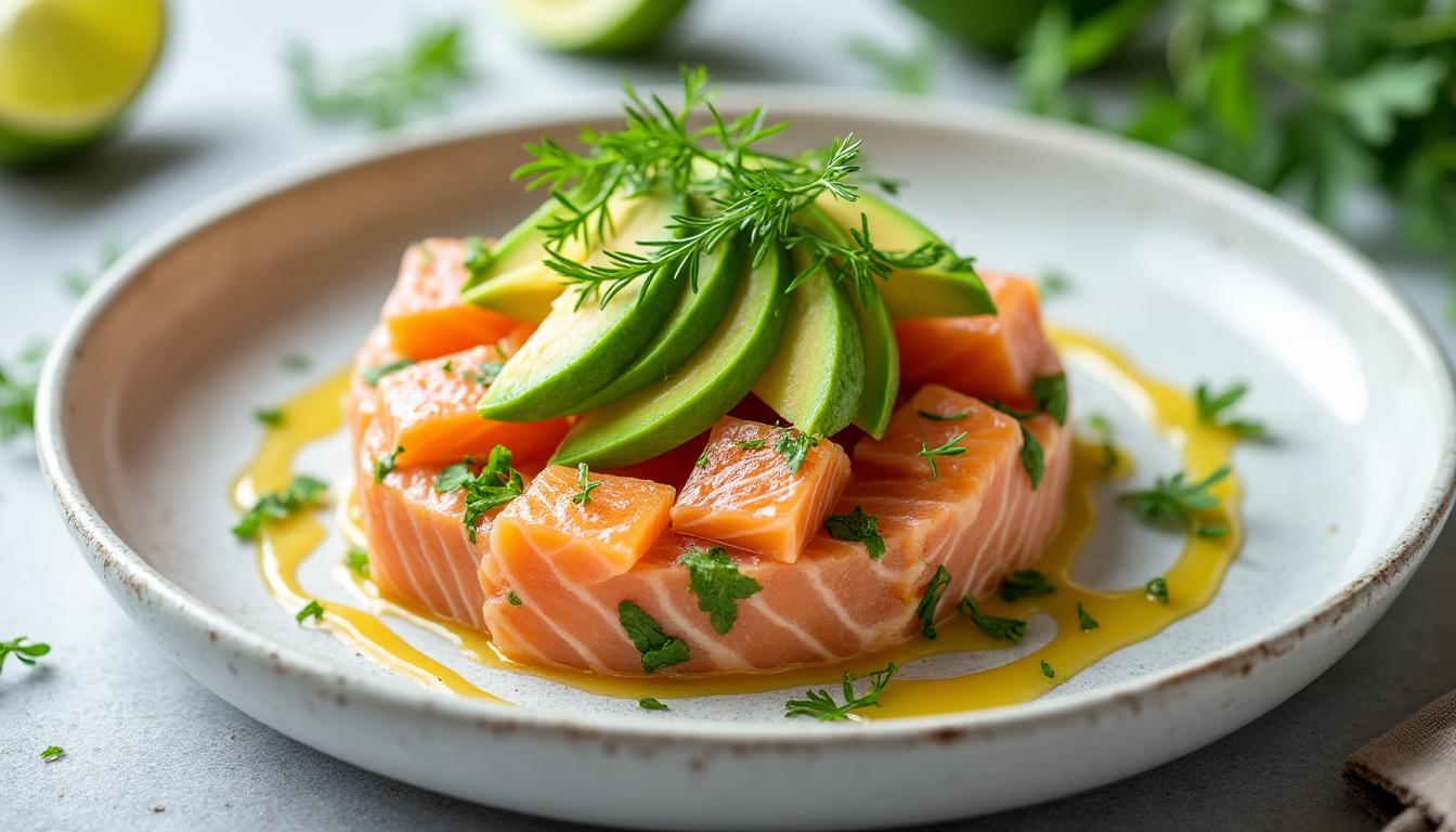 découvrez notre recette de tartare de saumon avocat, une entrée fraîche et raffinée idéale pour sublimer vos repas d'été avec goût et légèreté.